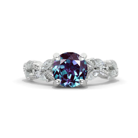 2 Carat Floral Celtic Alexandrite Engagement Ring