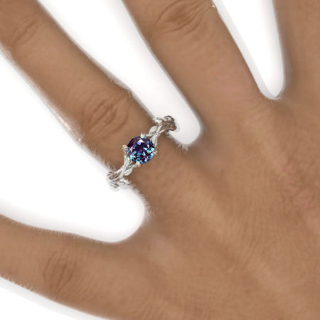 Floral Celtic Alexandrite Gold Ring