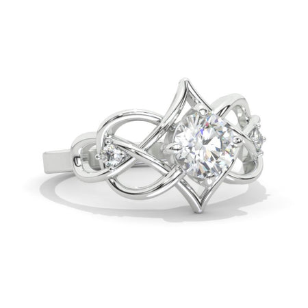 Celtic Moissanite Giliarto Twisted Shank Gold Engagement Ring