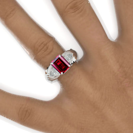 3 Carat Ruby Men's Wing Gold Ring