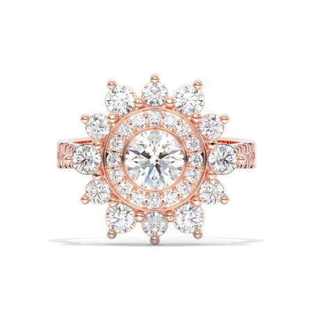 Double Halo Moissanite Cluster Ring