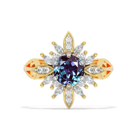 Copy of 2 Carat Round Alexandrite Halo Engagement Ring