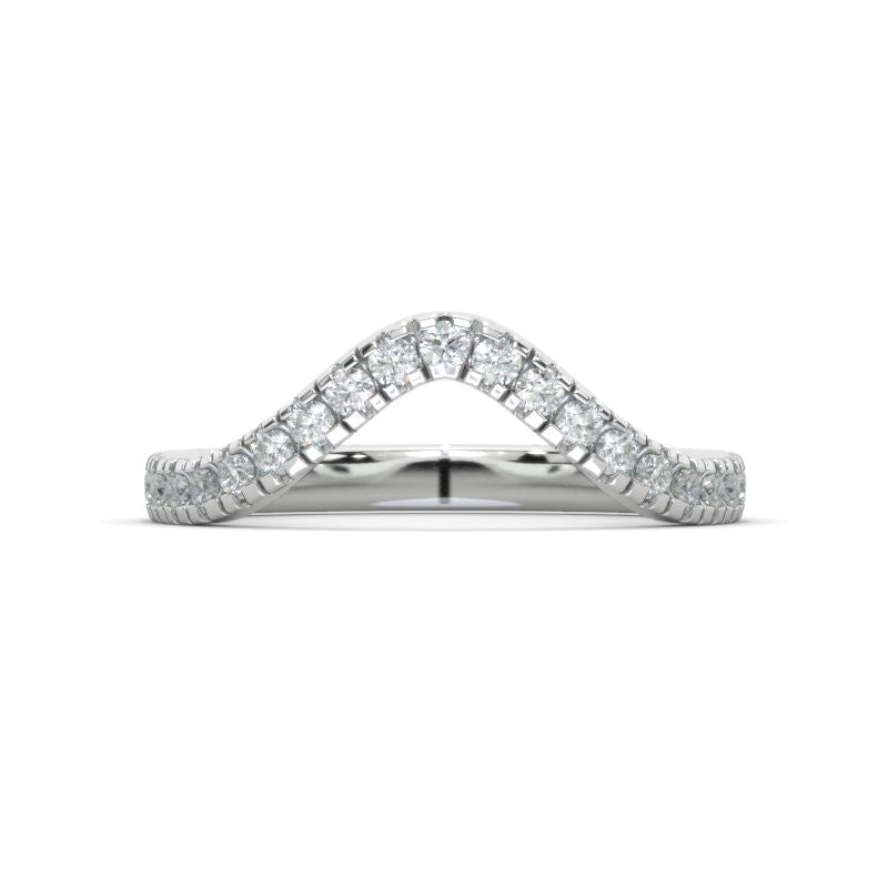 White Gold Heart and Leaf Diamond True Promise Ring 1/8ctw
