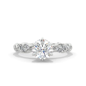 1 Carat Ornamental Moissanite Giliarto Gold Engagement Ring