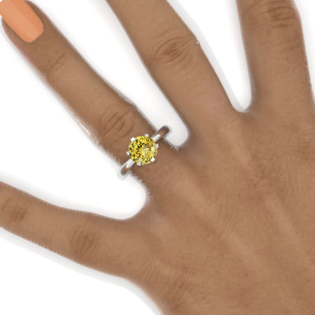 2 Carat  Yellow Sapphire 14K Gold  Engagement Ring Model 1003