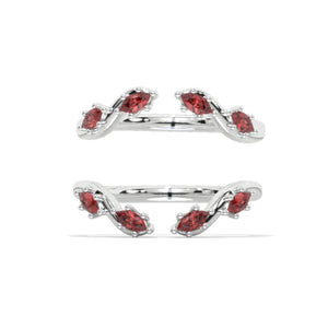 Set Of Two Ruby Stackable Open Rings