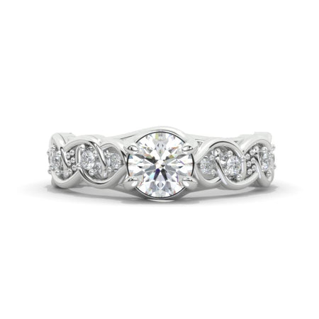 Celtic Giliarto Moissanite Engagement Ring 14K White Gold