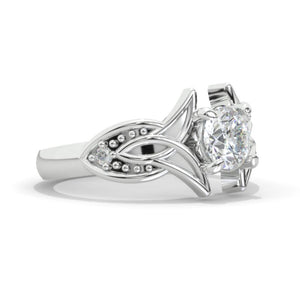 Knot Celtic Giliarto Moissanite Engagement Ring 14K White Gold