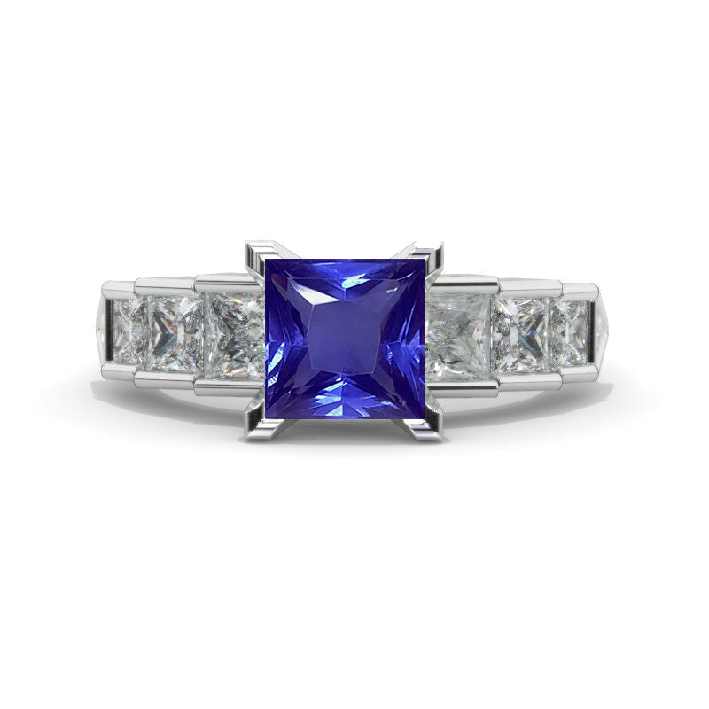 Carat Princess Cut Natural Genuine Tanzanite Engagement Ring Art