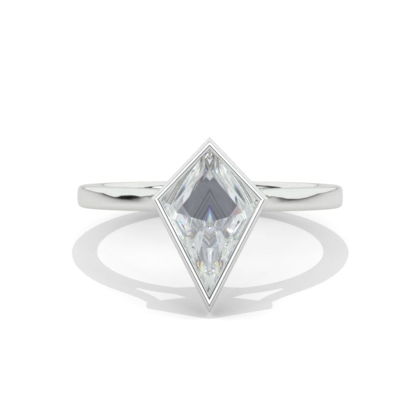 2.5 Carat Kite Moissanite Engagement Ring. 2.5CT Fancy Shield Shape Moissanite Ring