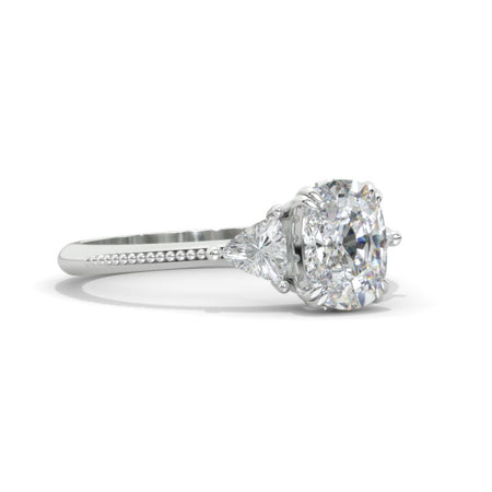 14K White Gold 1.5 Carat Elongated Cushion Moissanite Engagement Ring