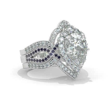 Giliarto Curved  Gold Colorless Moissanite Wedding Band for Model 970H2