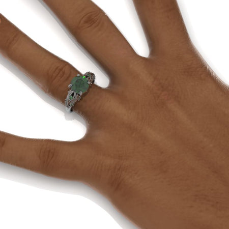 2 Carat 14K Black Gold Emerald Celtic Engagement Ring Model 1313