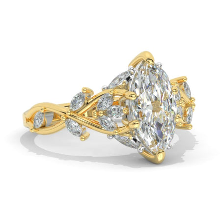 14K White Gold 2 Carat Marquise Cut Moissanite Celtic Engagement Ring Model 1339