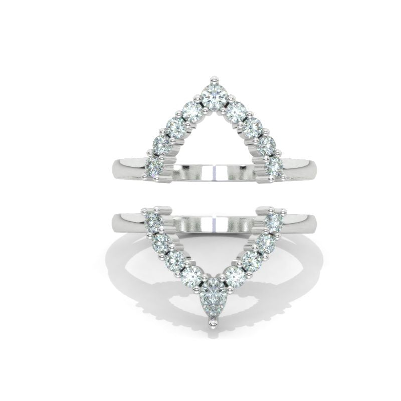 Moissanite  Stackable Wedding  Ring TWO Ring Set For Model 728-11x7