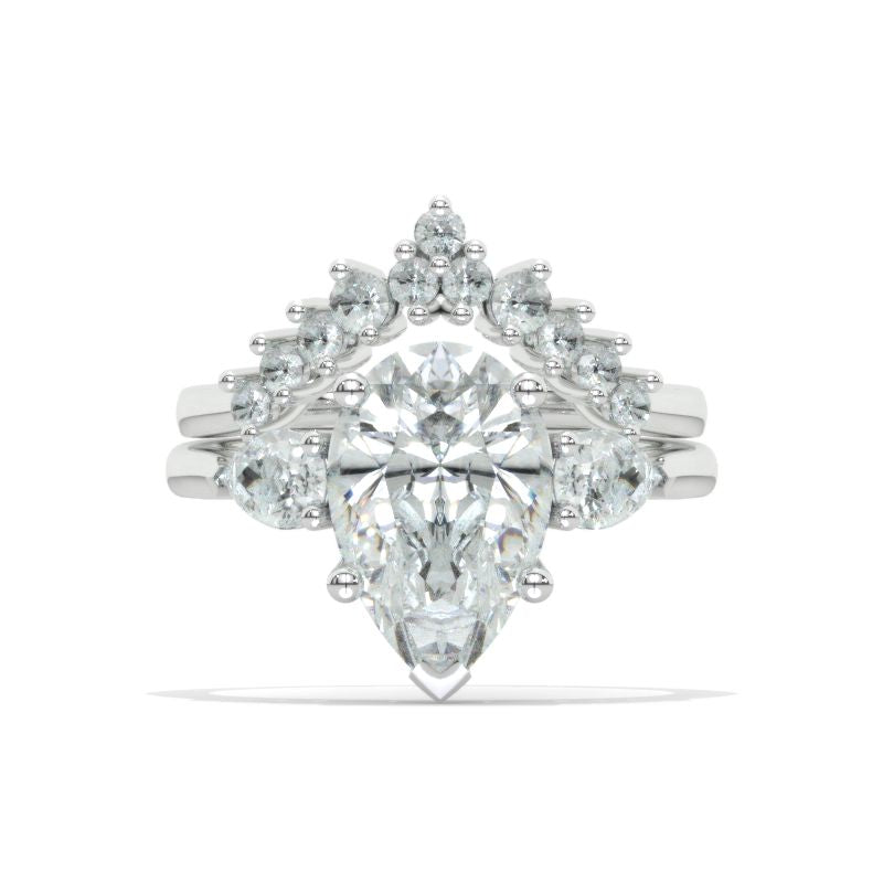Giliarto Moissanite White Gold Wedding band For Model 575-14x9 E Top