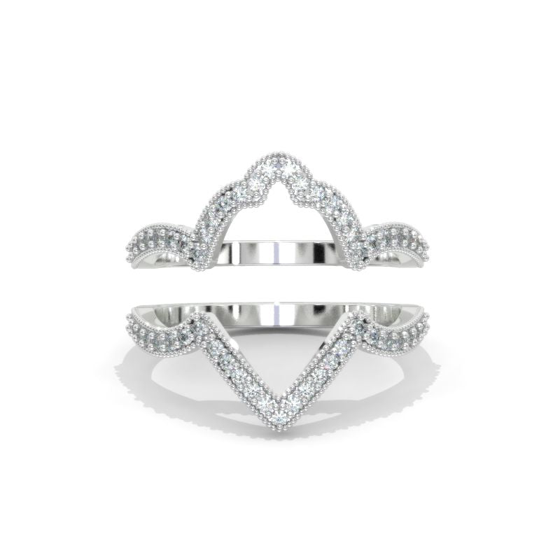 Giliarto Curved  Gold Colorless Moissanite Wedding Band for Model 970H2