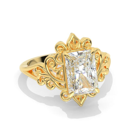 3 Carat LAB-Grown Diamond Radiant Cut Halo White Gold Engagement Ring Model 427-12x10 - setting only.