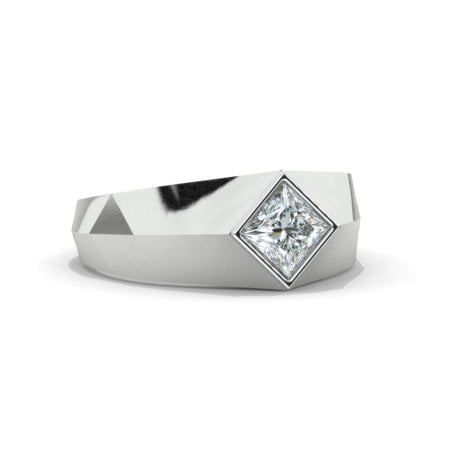 14K Gold 1 Carat Princess Cut Diamond Men's Ring  Model 1412