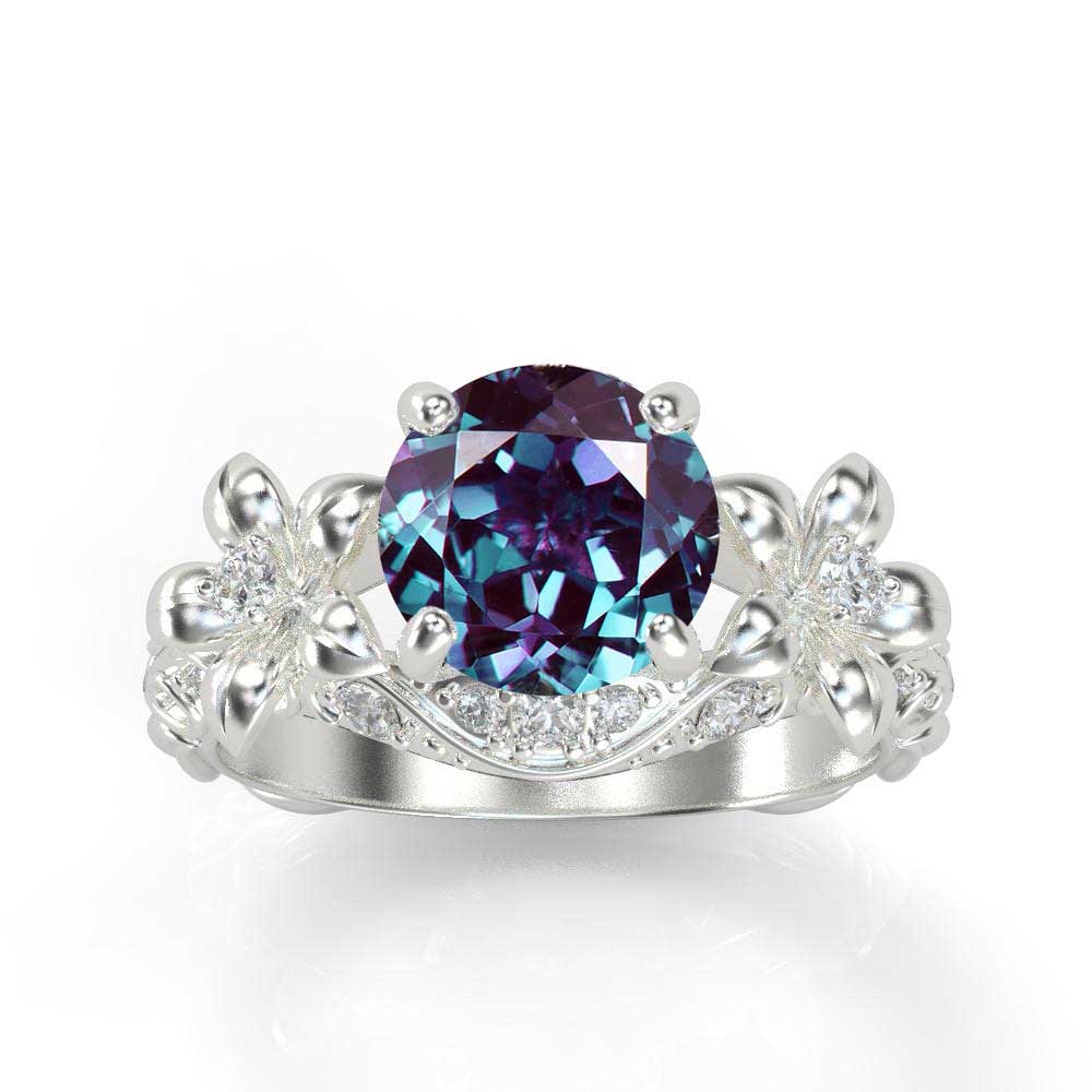 2.0 Carat  Alexandrite Diamond Engagement Ring