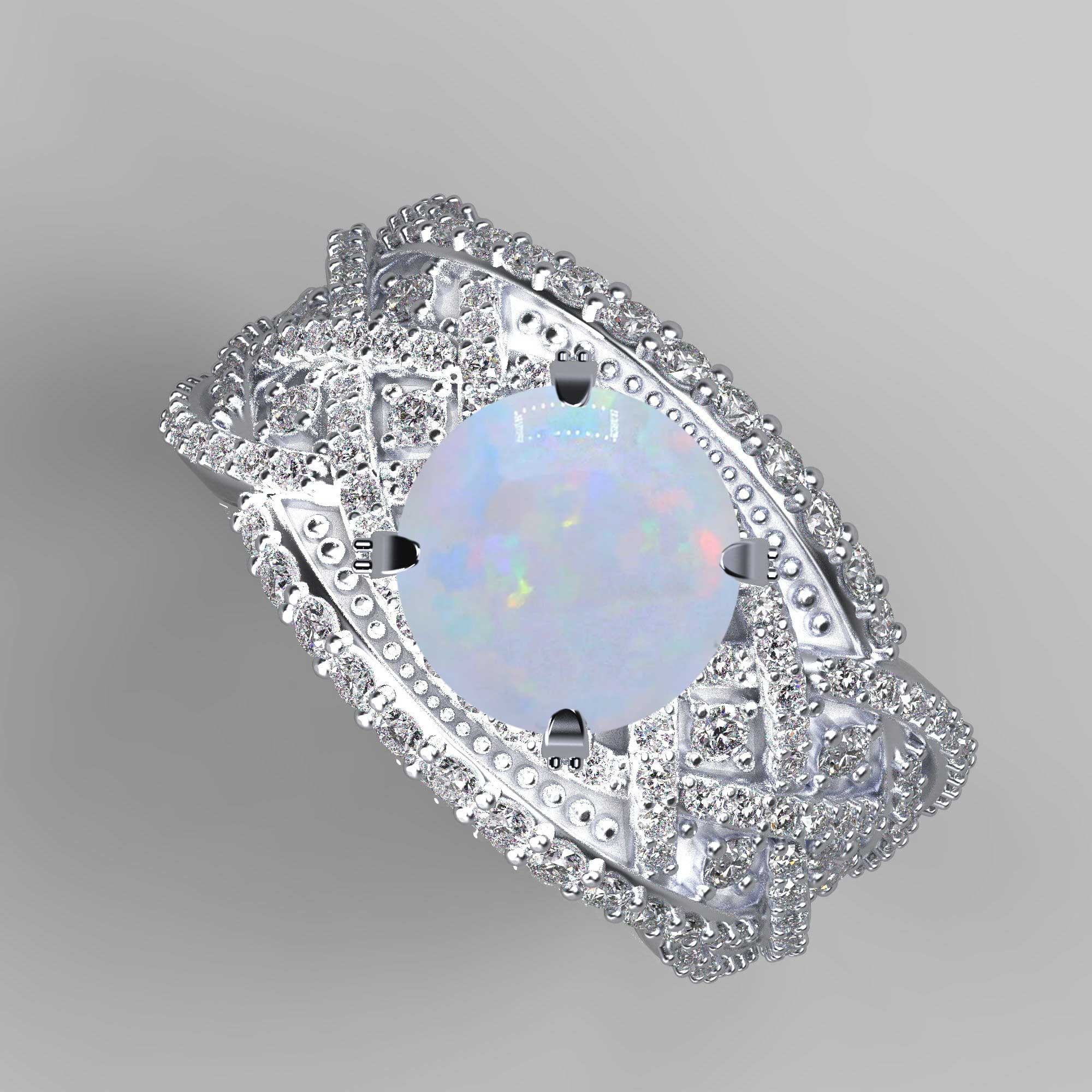 Infinitely Yours Forever One White Opal Engagement Ring