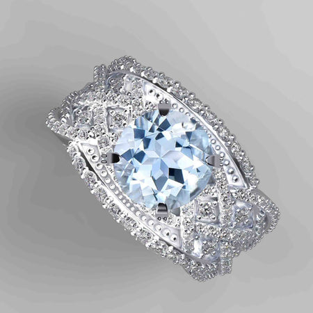 "Infinitely Yours" Aquamarine Engagement Ring