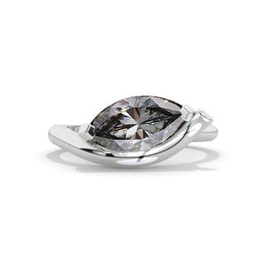 14K White Gold 1.5 Carat Marquise Cut Moissanite Floral Engagement Ring Model 1268
