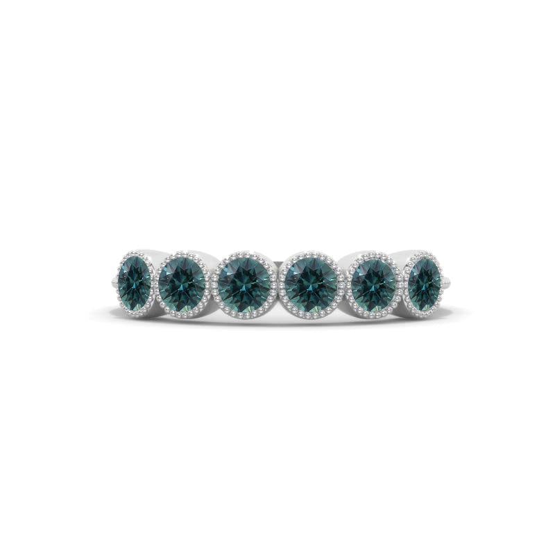 Giliarto Unique Teal Sapphire Stackable Wedding Ring