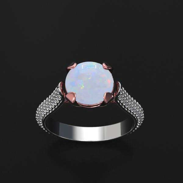 Orion  White Opal Engagement Ring