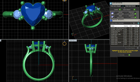 Heart Cut Lavender Color  Sapphire  Engagement Ring Model 1386