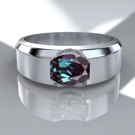 2 Carat Alexandrite Men's Gold Ring.