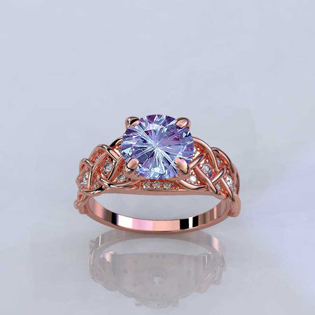 2.0 Carat Forever One Fireworks Cut Alexandrite Diamond Engagement Ring