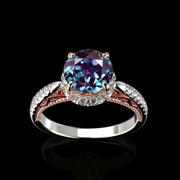Forever One Alexandrite Adara Gold Ring