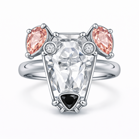 Personalized 3D Dog Ring – Custom Pet Ring with Choice of Metal & Gemstones to Match Your Dog | Giliarto