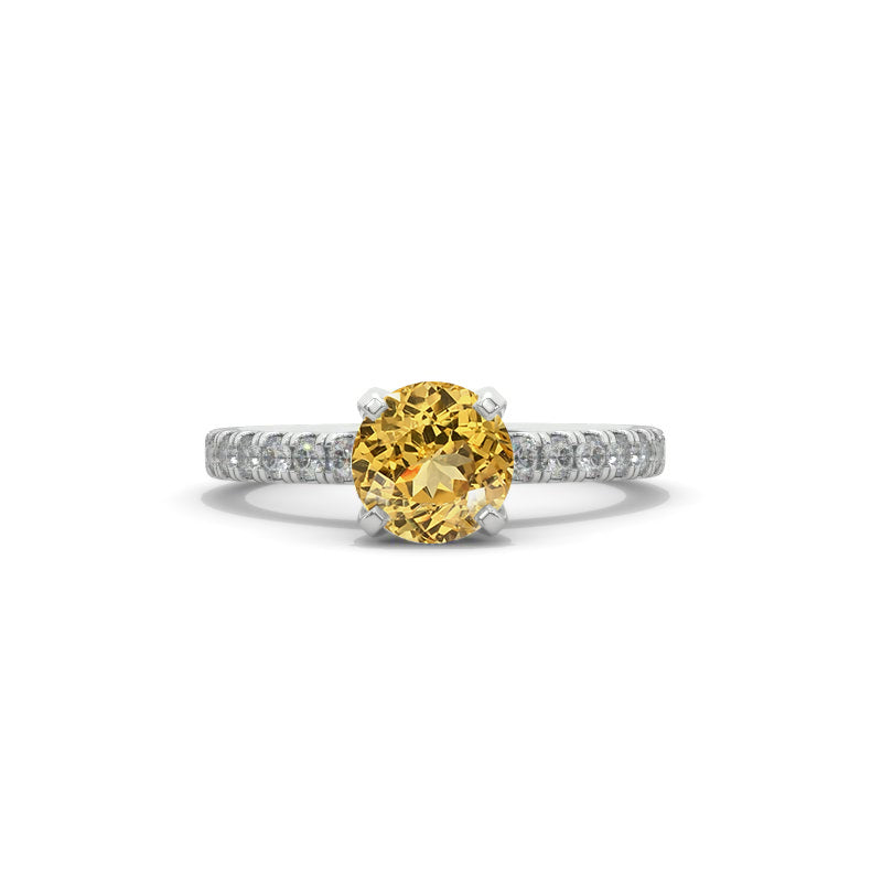 Eleanore 1.5 Carat Genuine Yellow Citrine Engagement Ring Model 113 RCRD