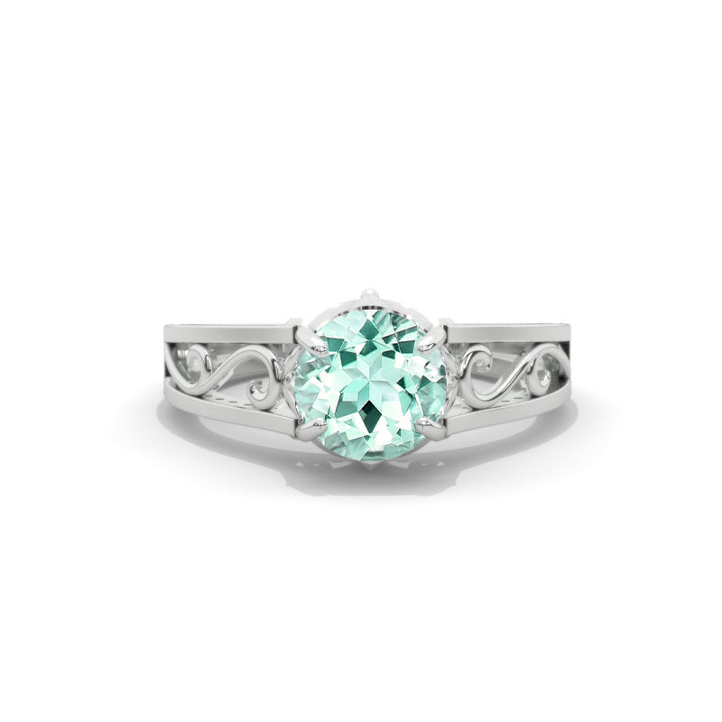 Ascella 2.6 Carat Mint Sapphire White Gold Engagement Ring