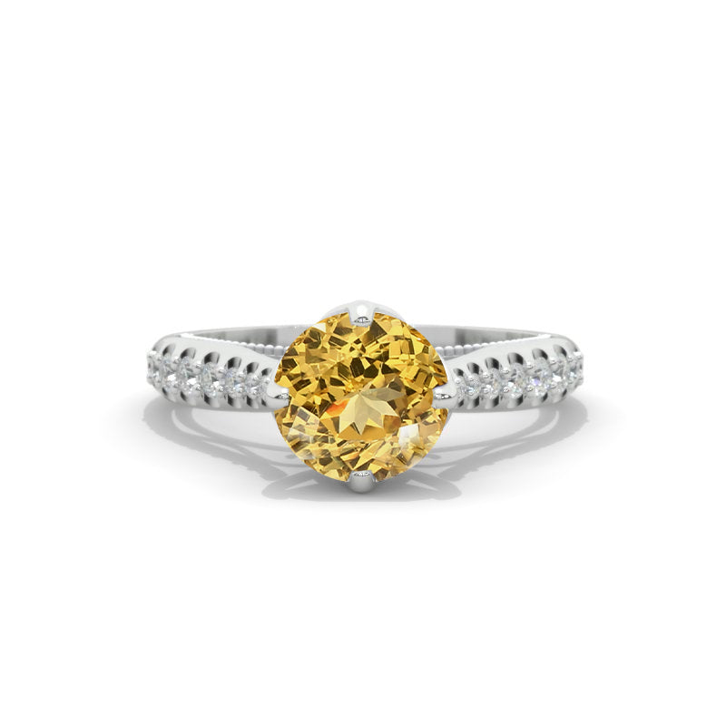 Andromeda Genuine Yellow Citrine Engagement Ring Model 59
