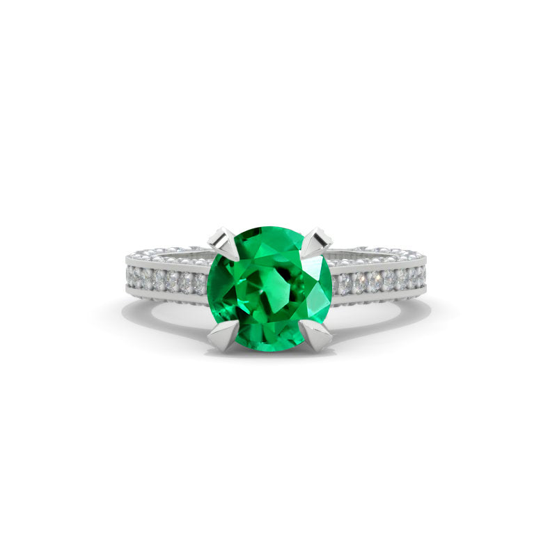 3.2 Carat Emerald Engagement Ring