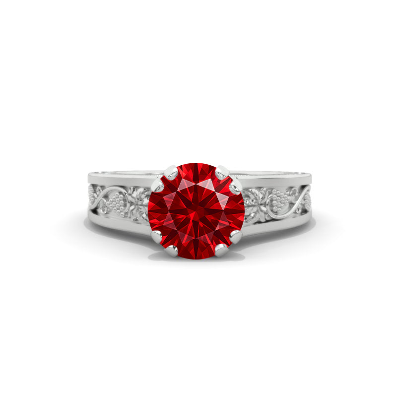 2.0 Carat Ruby Accented Classic Engagement Ring