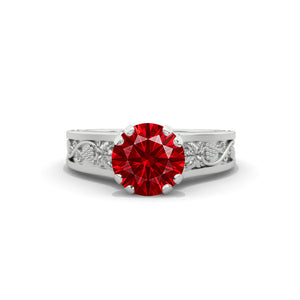 2.0 Carat Ruby Accented Classic Engagement Ring