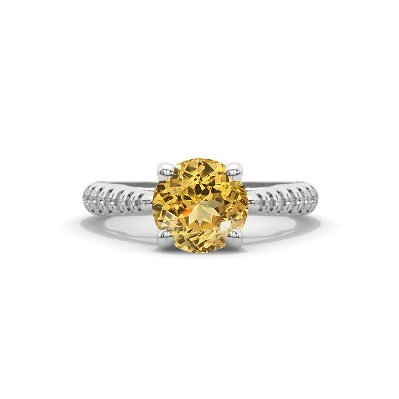 Atria 2.2 Carat Genuine Yellow Citrine Gold Engagement Ring