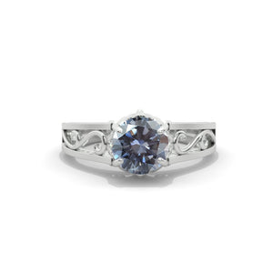 Ascella 2.6 Carat Gray Moissanite White Gold Engagement Ring