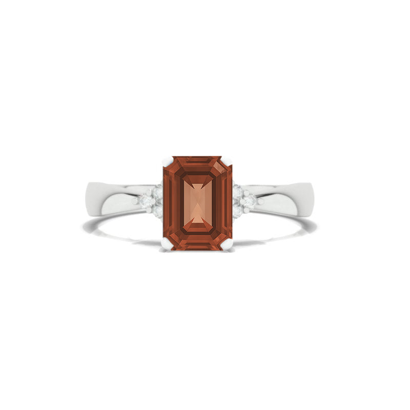 3.5 Carat Zultanite Emerald Cut Engagement Gold Ring.