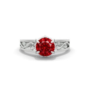 Ascella 2.6 Carat Ruby White Gold Engagement Ring