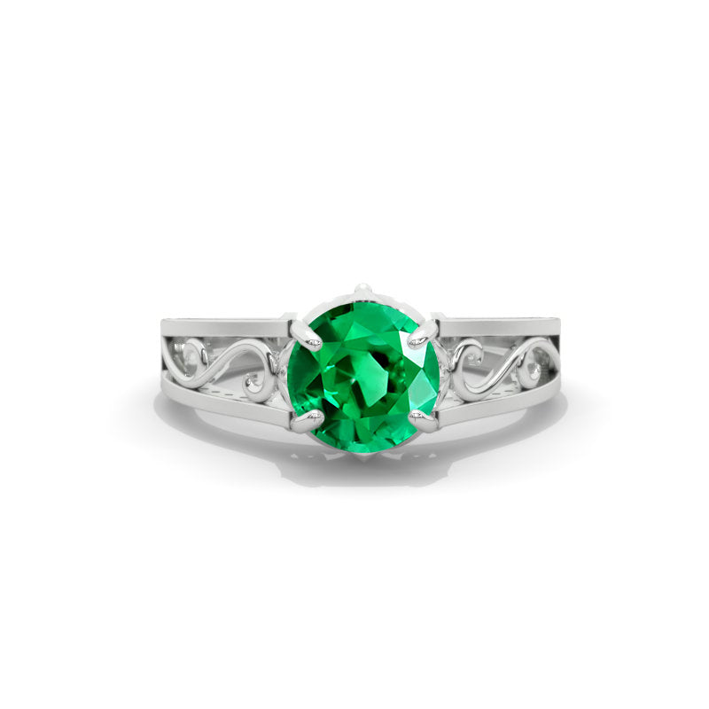 Ascella 2.6 Carat Emerald White Gold Engagement Ring