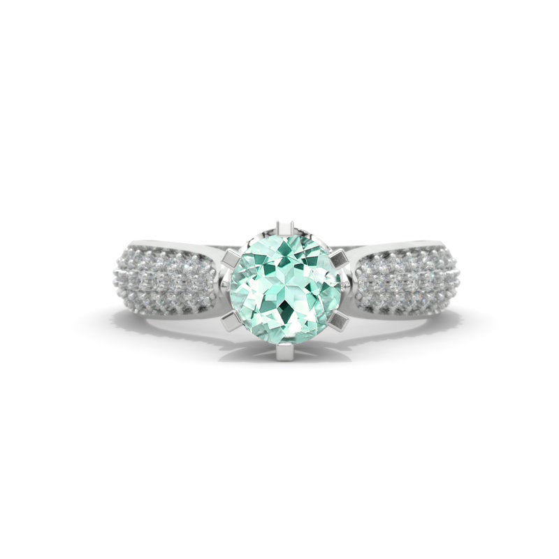 1.5 Carat Mint Sapphire Engagement Ring