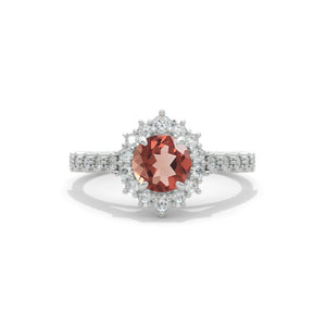 14K White Gold 1 Carat Round Zultanite Halo Engagement Ring