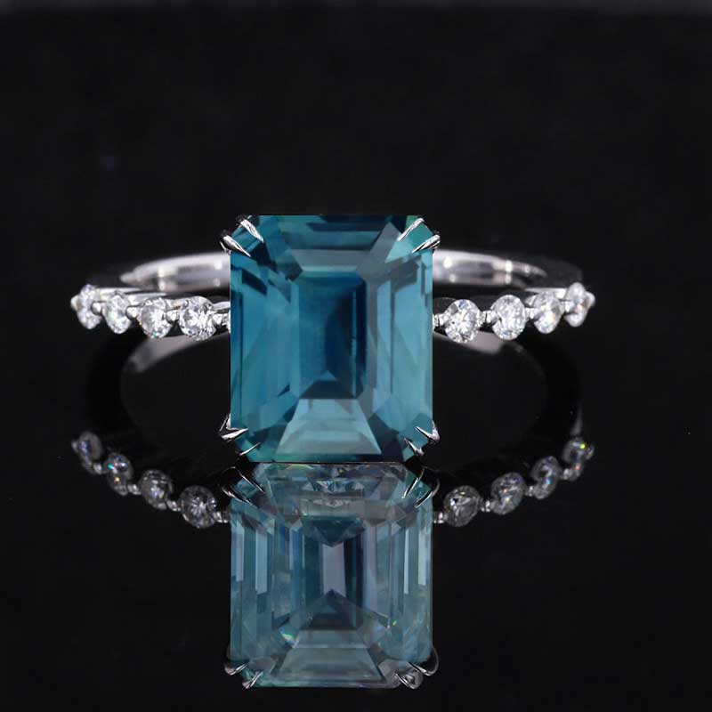 4Ct Teal Sapphire Engagement Ring