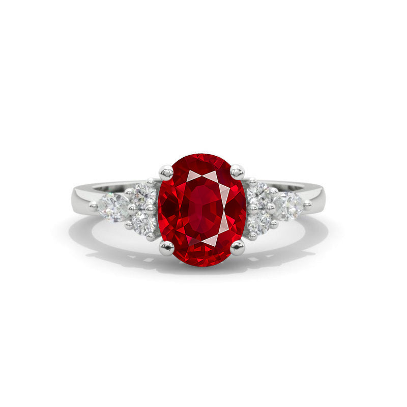 3 Carat Oval Ruby Engagement Ring