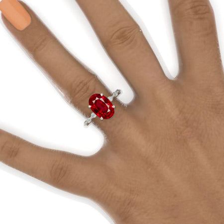 6 Carat Classic Oval Engagement Ring. 14K Gold Solitaire ring. Oval Cut Ring. Ruby Wedding Ring Anniversary ring, Vintage royal Style